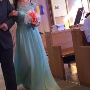 Mori Lee Mint Sequined Dress size 6